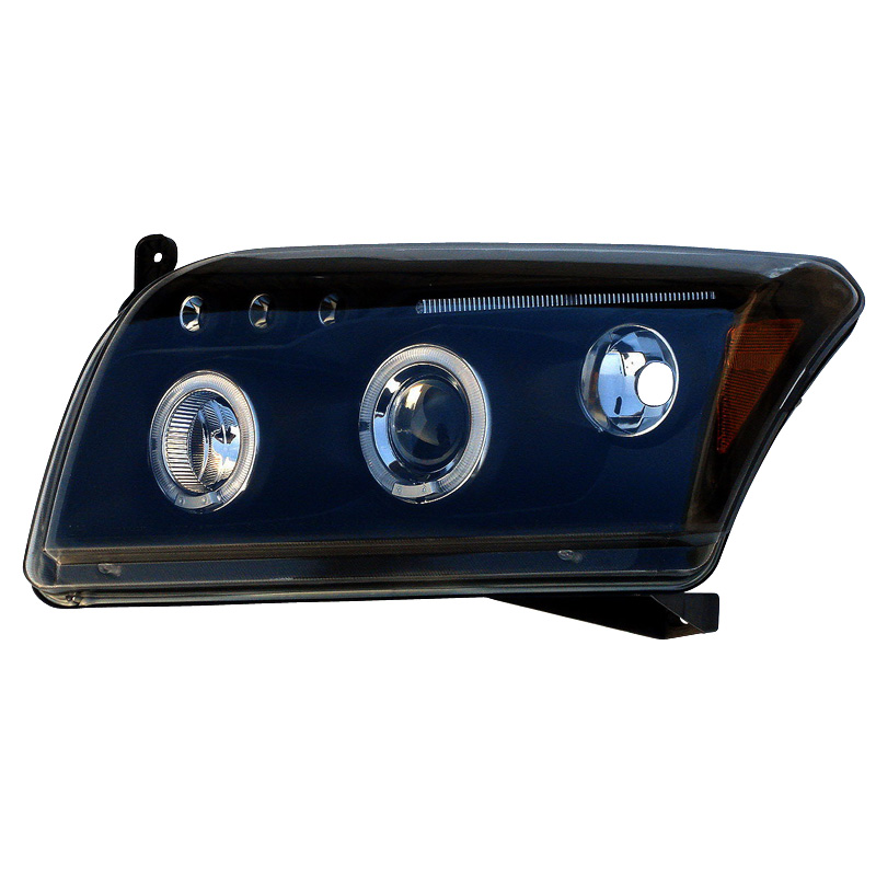 Set Koplampen  Dodge Caliber 2006- - Zwart - incl. Angel-Eyes