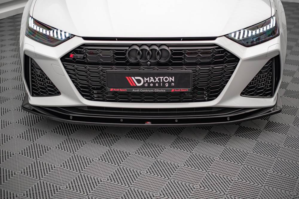 Voorspoiler V.2 Audi RS6 / RS7 C8 Maxton Glanzend Zwart