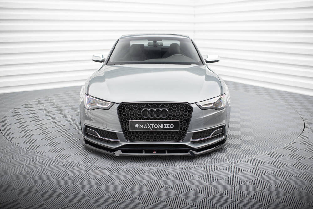Voorspoiler V.3 Audi A5 S-Line / S5 8T Coupe / Sportback FL Maxton Glans Zwart