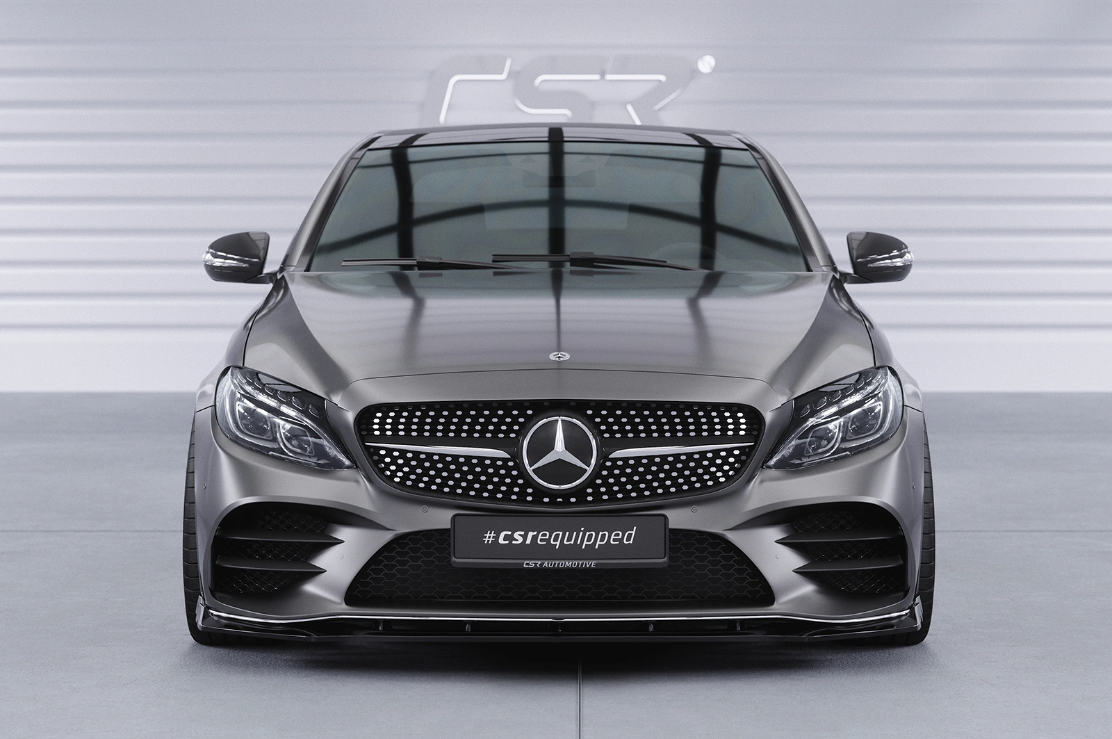 Voorspoiler Mercedes-Benz C-Klasse W205 AMG-Line Glans Zwart (03/2018–2021) CSR