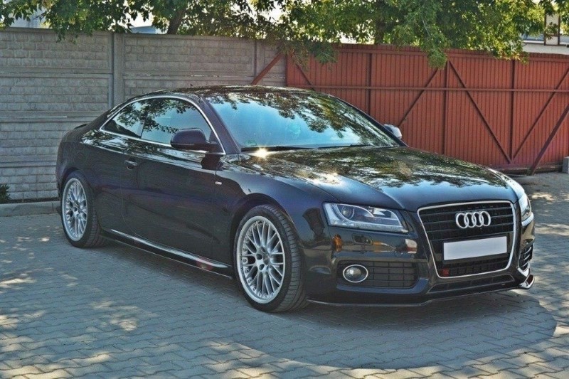Zijskirts Difusers Audi S5 / A5 / A5 S-Line 8T / 8T FL Glanzend Zwart