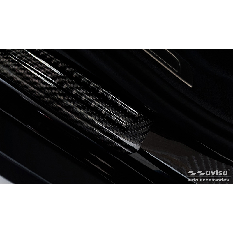 3D Zwart Carbon Instaplijsten  Volkswagen Tiguan II 2016-2024/Arteon 2017- & Shooting Brake 2020-/Passat Sedan&Variant 2014-/Golf Sportsvan 2014- incl. Facelifts - 2-Delig - (achterdeuren)