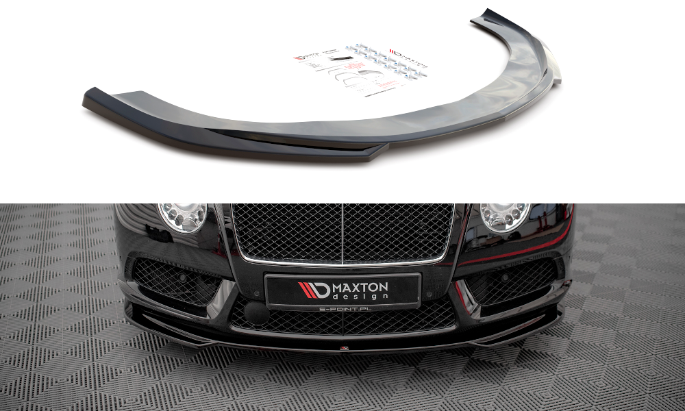 Voorspoiler V.2 Bentley Continental GT V8 S MK2 Maxton Glans Zwart