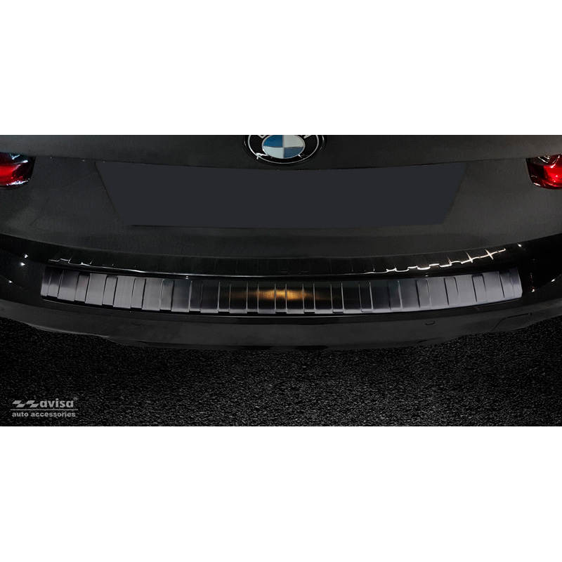 Zwart RVS Achterbumperprotector  BMW 3-Serie G21 Touring M-Pakket (excl. Sportline & 330e Hybrid) 2018-