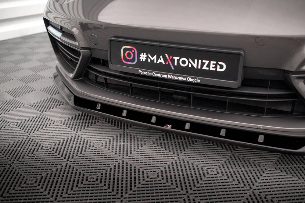 Voorspoiler V.1 Porsche Panamera E-Hybrid 971 Maxton Glans Zwart
