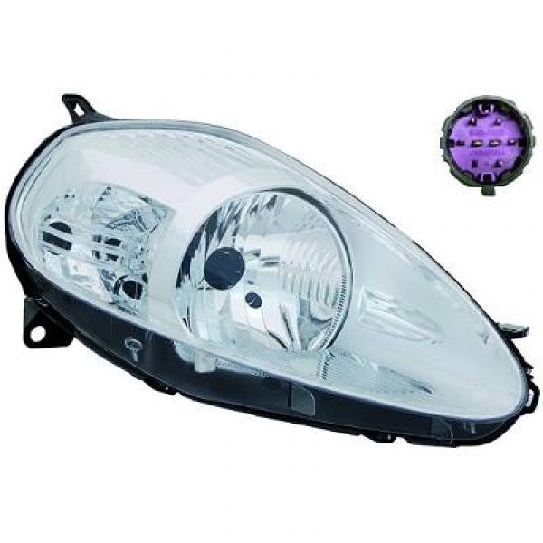 Koplamp links GRANDE PUNTO 11/08-09 HELDERGLAS/Chroom H4