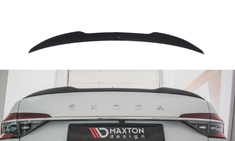 Spoiler cap Skoda Superb 3 FL Maxton Design glans zwart V.2