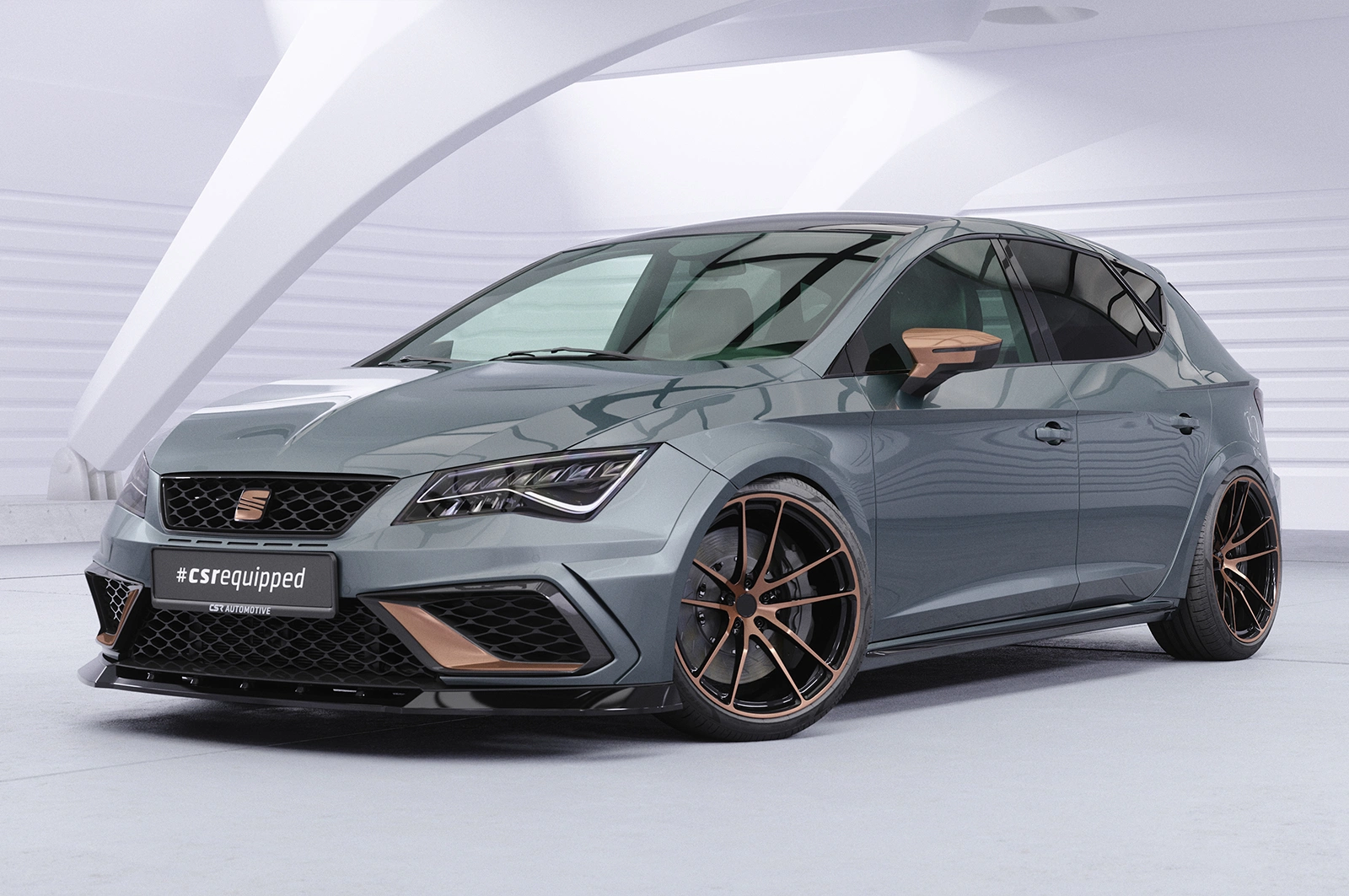Voorspoiler Seat Leon 3 (Typ 5F) Cupra R Glans Zwart (2017-2020)