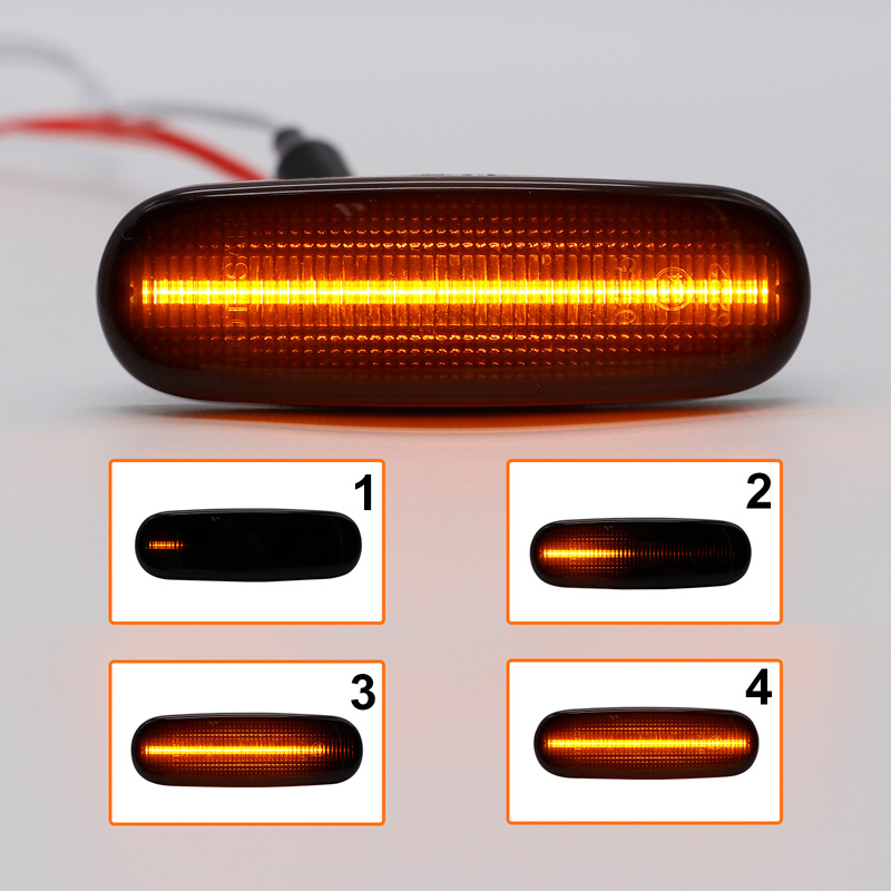 Set LED Zijknipperlichten  Abarth/Fiat diverse modellen - Rookgrijs- incl. Dynamic Running Light