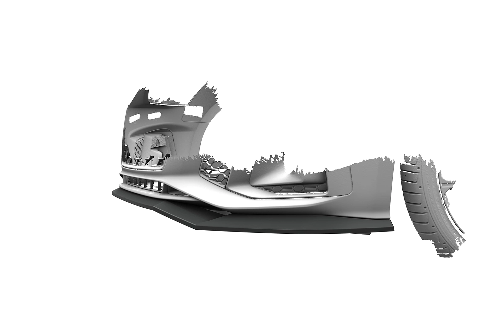 Voorspoiler Audi A5 F5 Sportback glans zwart