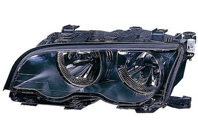 koplamp, H7+H7, zwart, incl stelmotortje, rechts, 09/2001-BMW 3