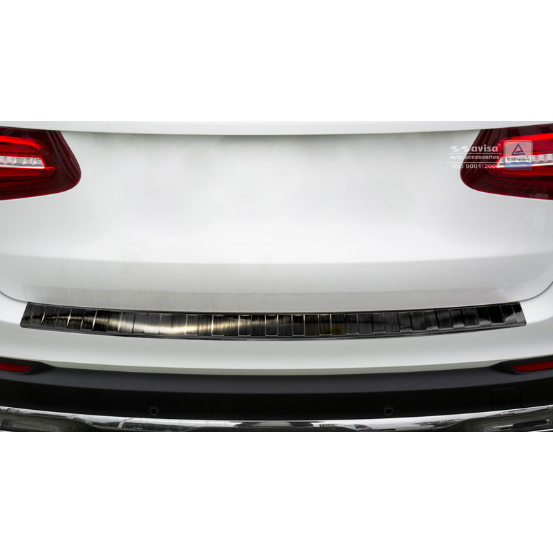 Zwart RVS Achterbumperprotector Mercedes GLC 5-deurs 2015- 'RIbs
