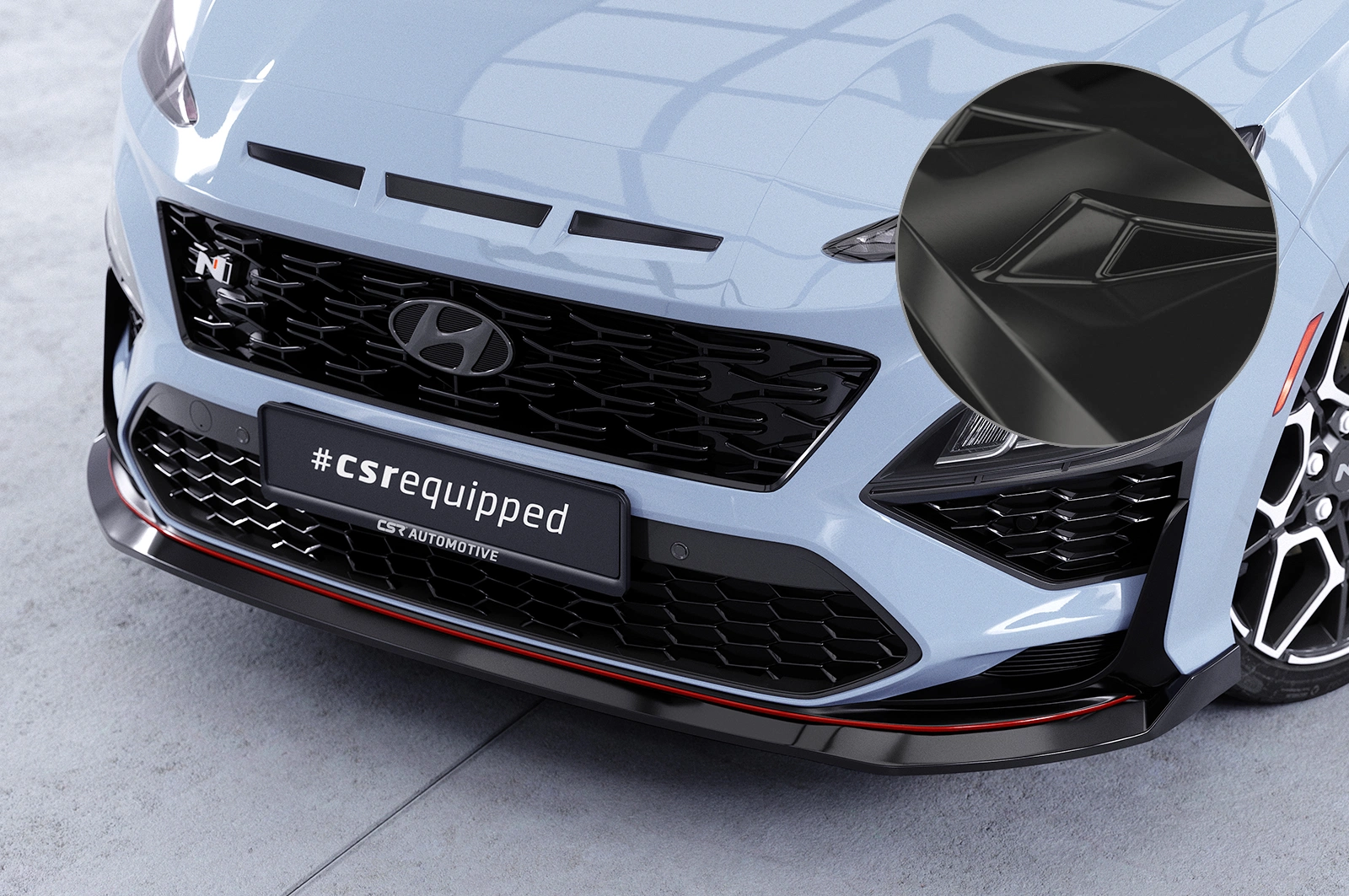 Voorspoiler Hyundai Kona N / N-Line glans zwart 2020–