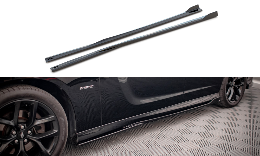 Zijskirts Dodge Charger SRT MK7 FL Maxton Glans Zwart
