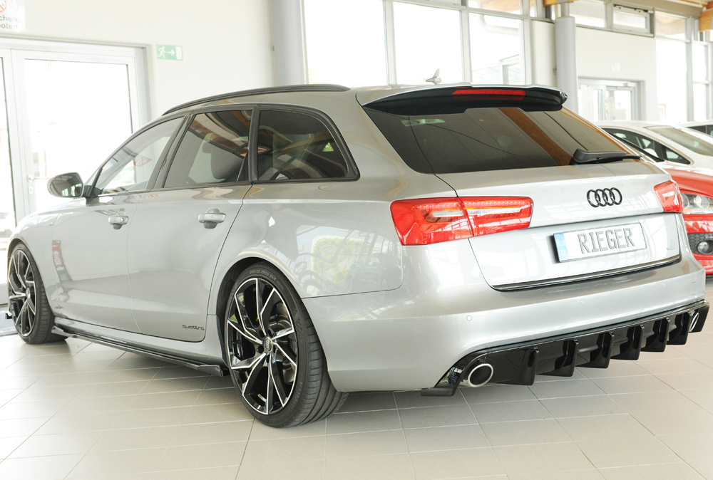 Achterdiffuser Audi A6 (4G/C7) – 11.10-08 (met trekhaak) Glans Zwart