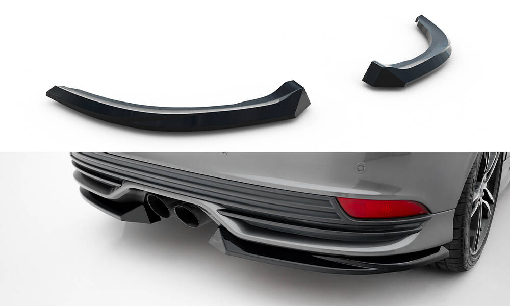 Street Pro Achterzij Spoilers Ford Focus ST MK3 Facelift Maxton Glanzend zwart