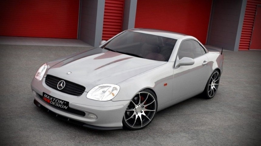 Voorspoiler Mercedes SLK R170 Maxton Design glans zwart