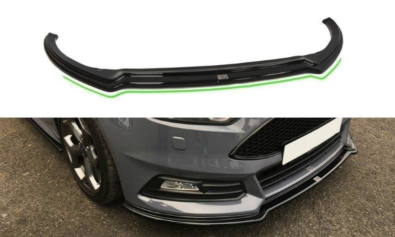 Voorspoiler Ford Focus ST Mk3 FL V.3 Glanzend Zwart