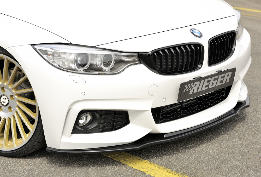 Voorspoiler lip BMW 4 serie F32/F33/F36 M pakket zwart glanzend