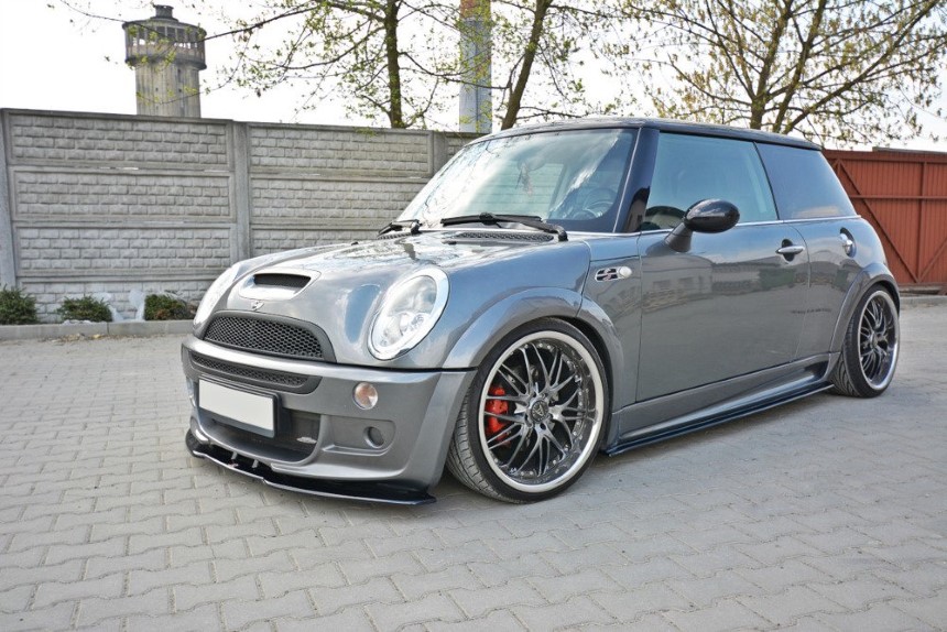 Voorspoiler Mini Cooper R53 Maxton Design glans zwart