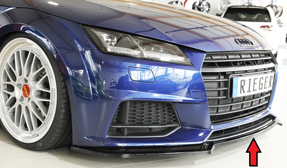 Voorspoiler Audi TT(S) 8J/8S 2014/2018 Zwart Glans Rieger