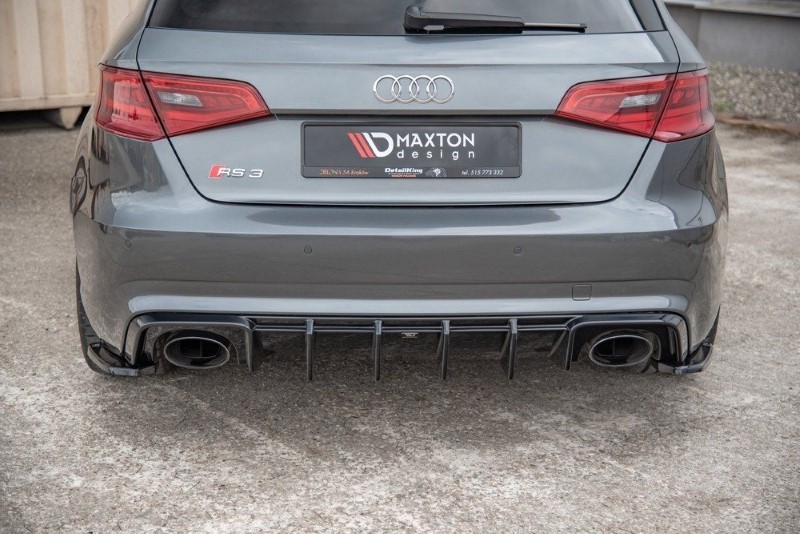 Achterzij Spoiler V.2 Audi RS3 8V Sportback Glanzend Zwart