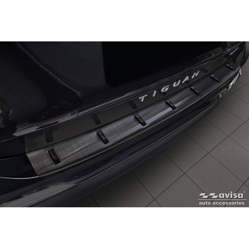 Zwart RVS Achterbumperprotector  Volkswagen Tiguan III (CT1) 2024- 'STRONG EDITION'