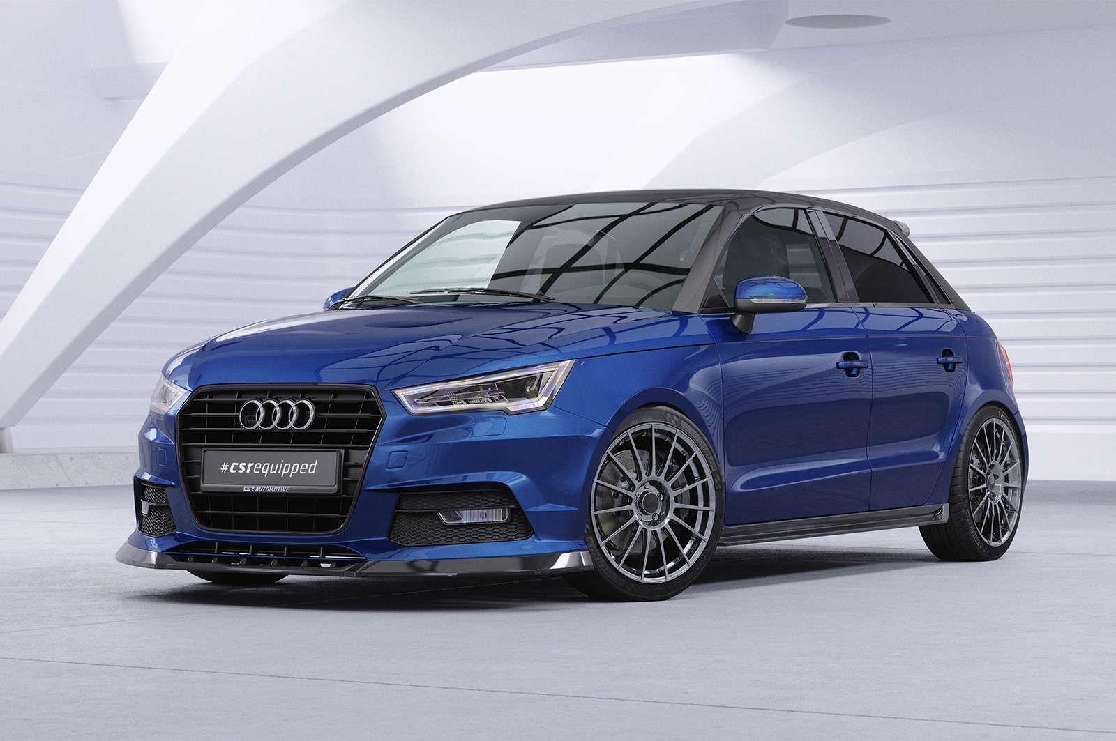 Zijskirts voor Audi A1 (8X) Glans Zwart