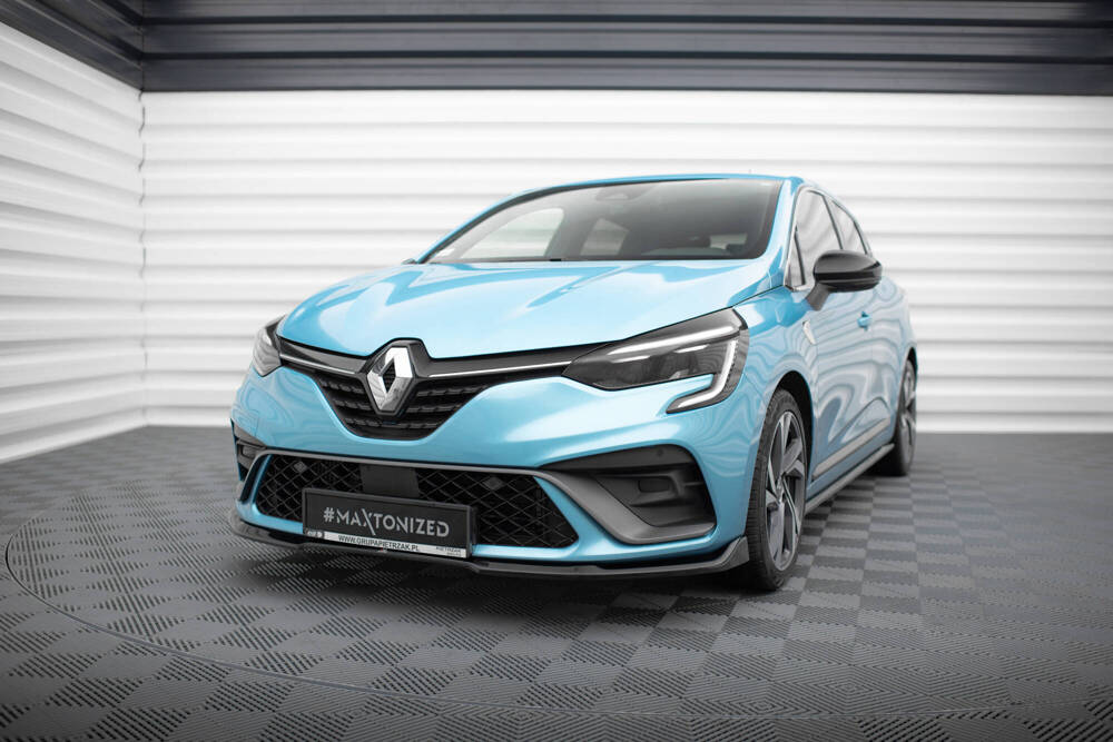 Voorspoiler V.1 Renault Clio RS Line Mk5 Maxton Glans Zwart