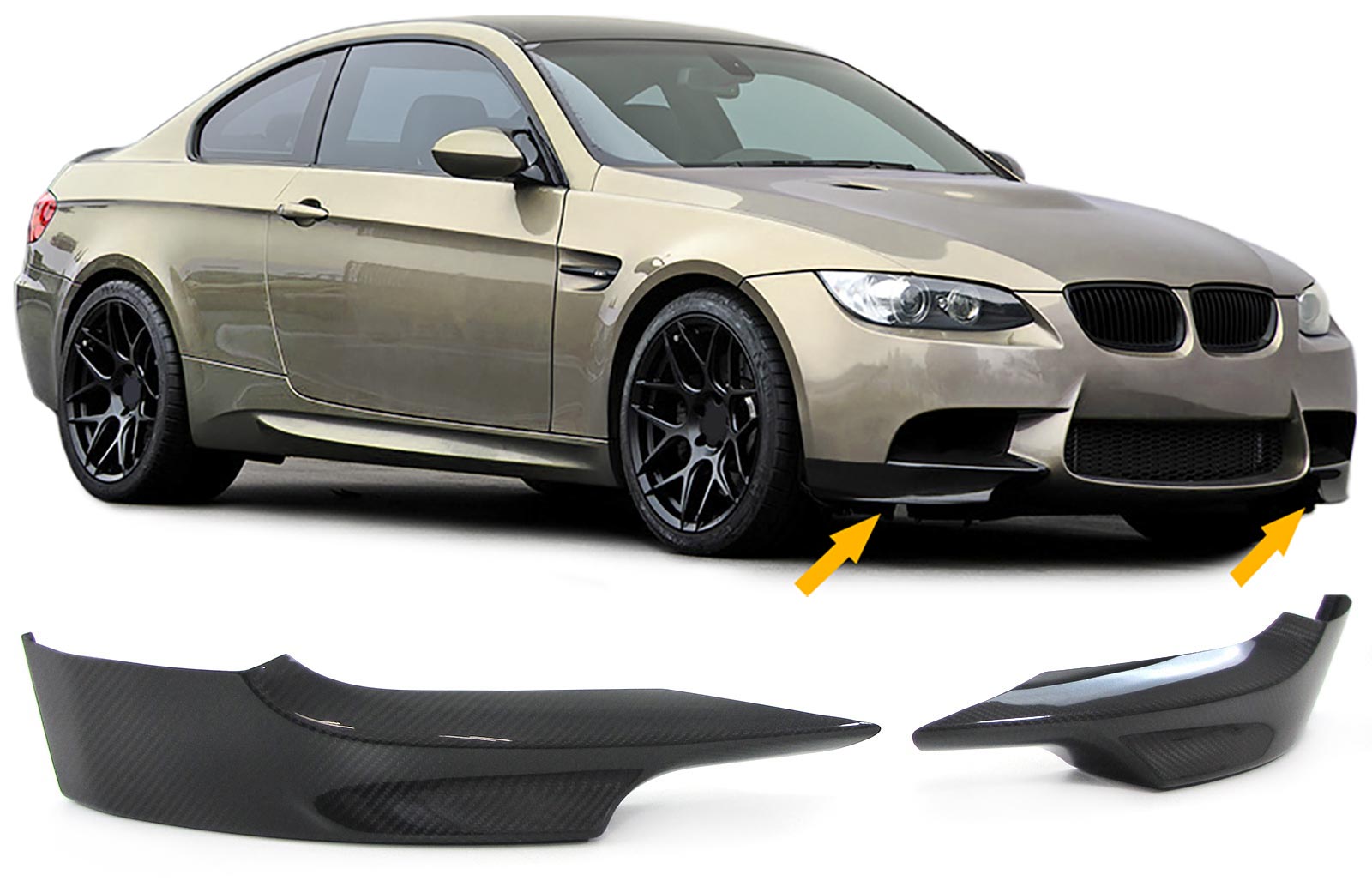 Carbon Front Flaps Spoiler BMW 3  E92/E93 Serie Coupe/Cabrio E93 06-10