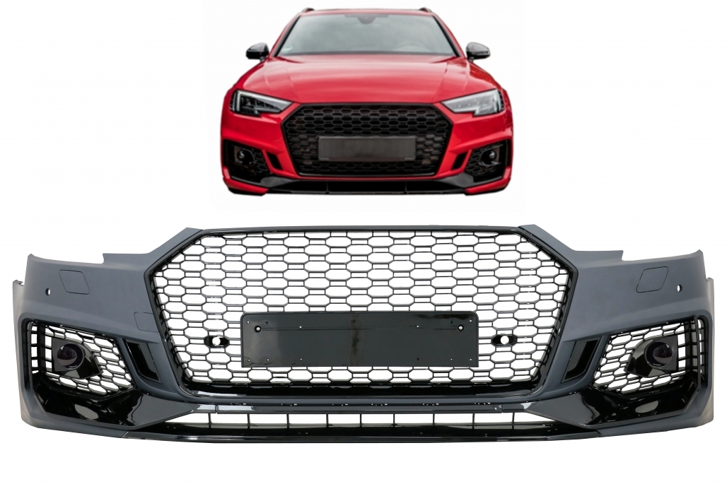 Voorbumper Audi A4 B9 2015-2019 RS4 Look Zwart