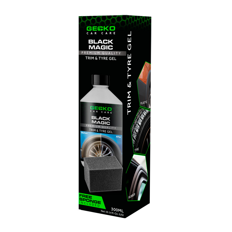 Gecko Black Magic Trim & Tyre Gel + Gratis Spons 300ml