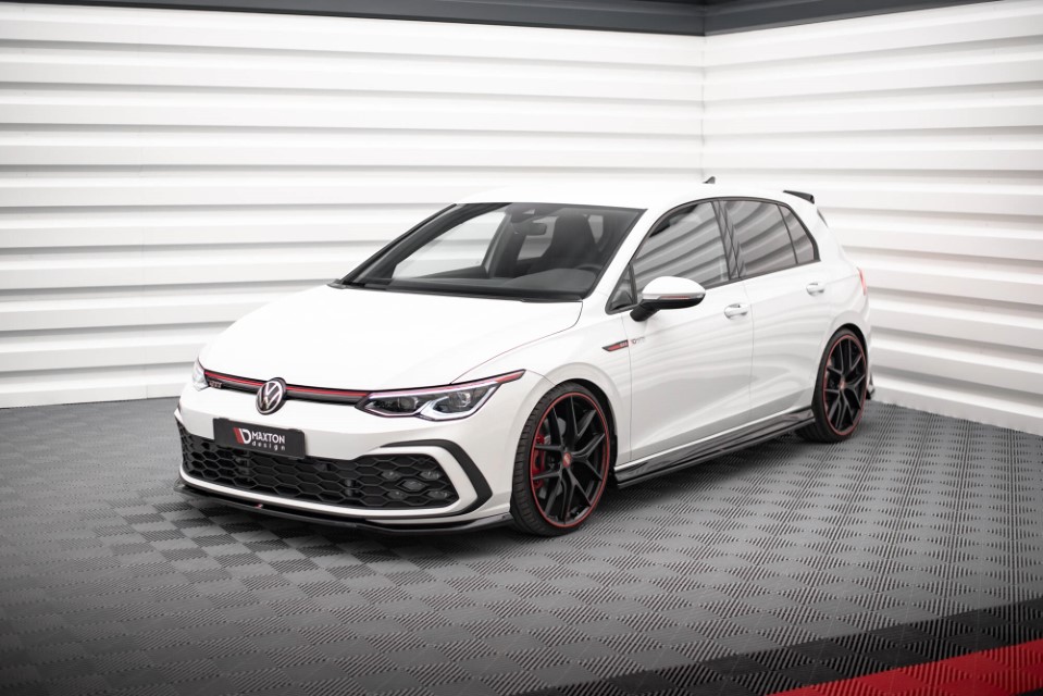 Zijskirts V.4 Volkswagen Golf 8 GTI / GTI Clubsport / R-Line Maxton Glans Zwart