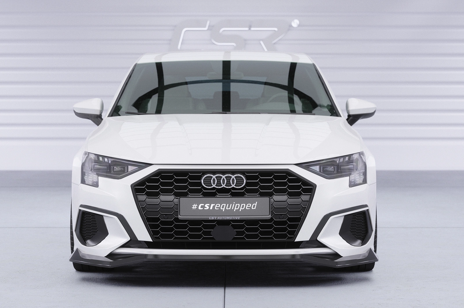 Voorspoiler Audi A3 8Y Sportback glans zwart