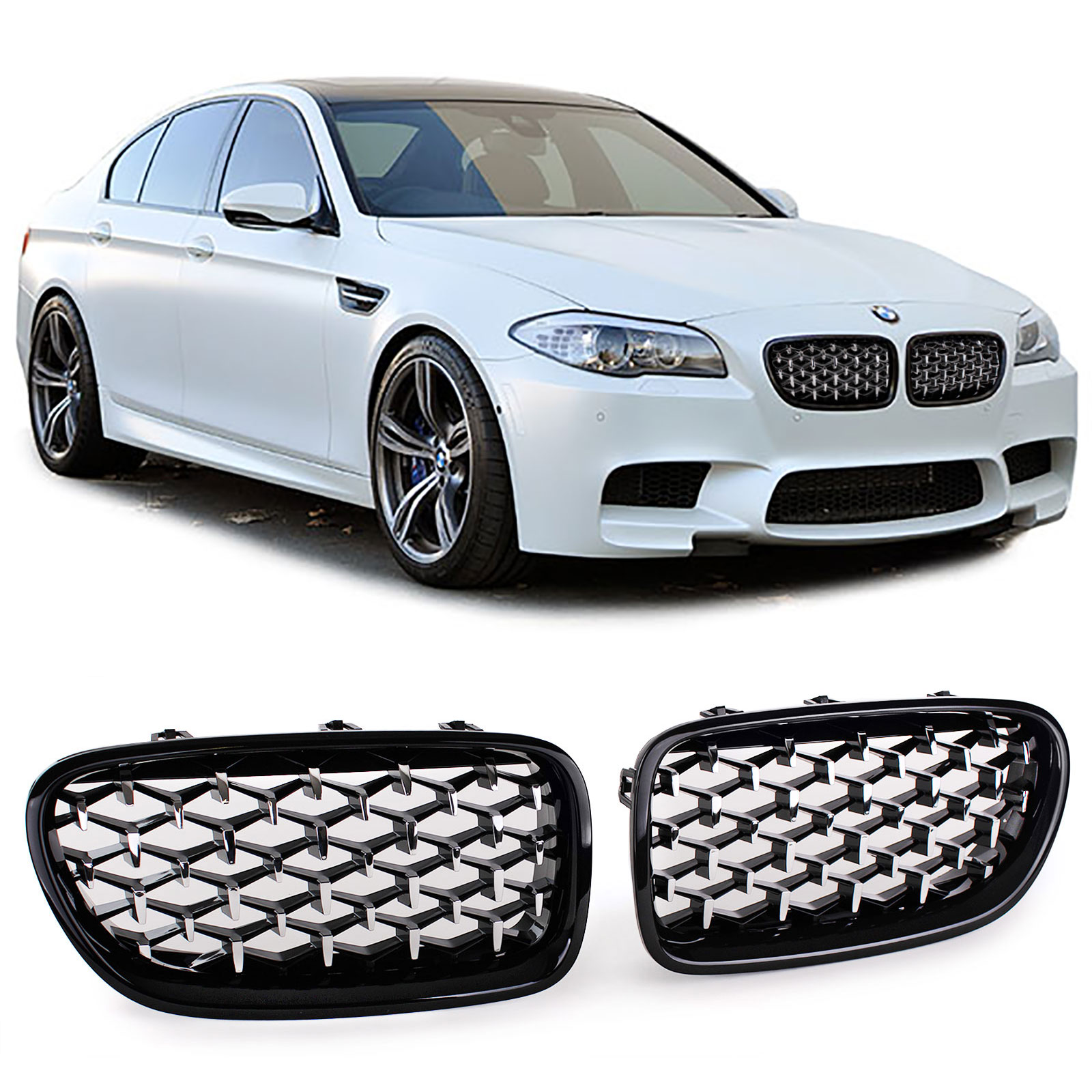 Grill Nieren BMW F10/11 Exclusive Gloss Black Chroom 10-17