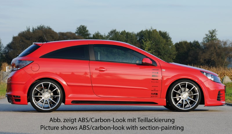 Zijskirts Opel Astra H CTC ABS Carbon-look Rieger