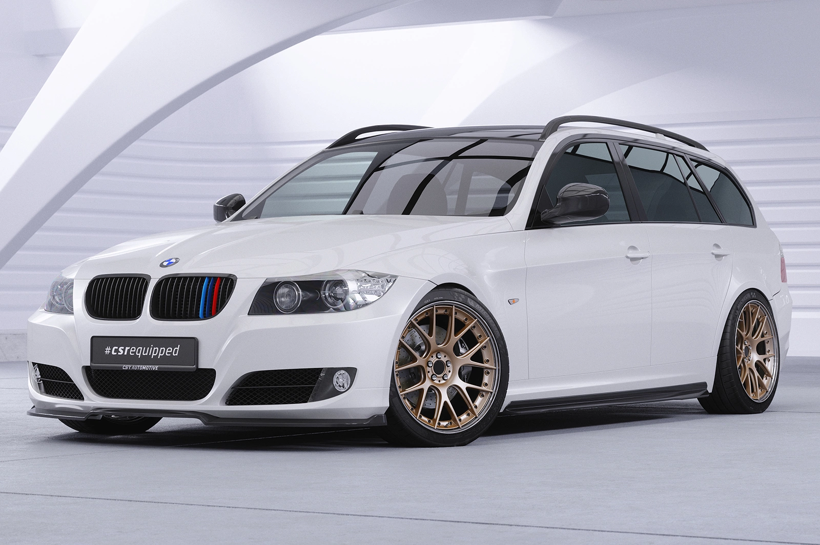 Voorspoiler BMW 3er E90/E91 LCI 2008-2012 Glans Zwart – CSR