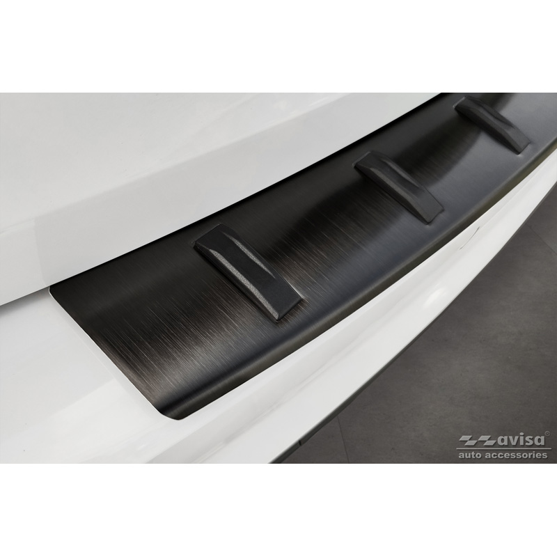 Zwart RVS Achterbumperprotector  Audi A4 Avant B9 (incl. S-Line) 2015-2019 & Facelift 2019- 'STRONG EDITION'