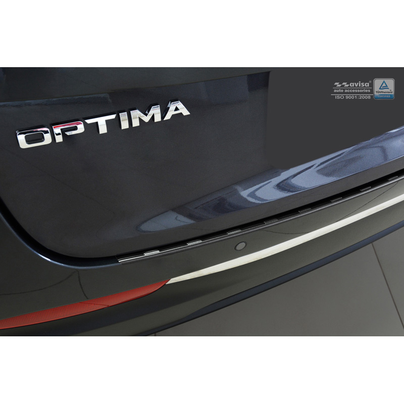 Zwart RVS Achterbumperprotector  Kia Optima Combi 2016- 'Ribs'