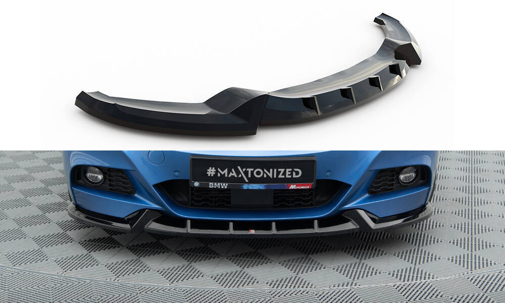 Voorspoiler V.1 BMW 3 Serie M Pakket GT F34 FL Maxton Glans Zwart