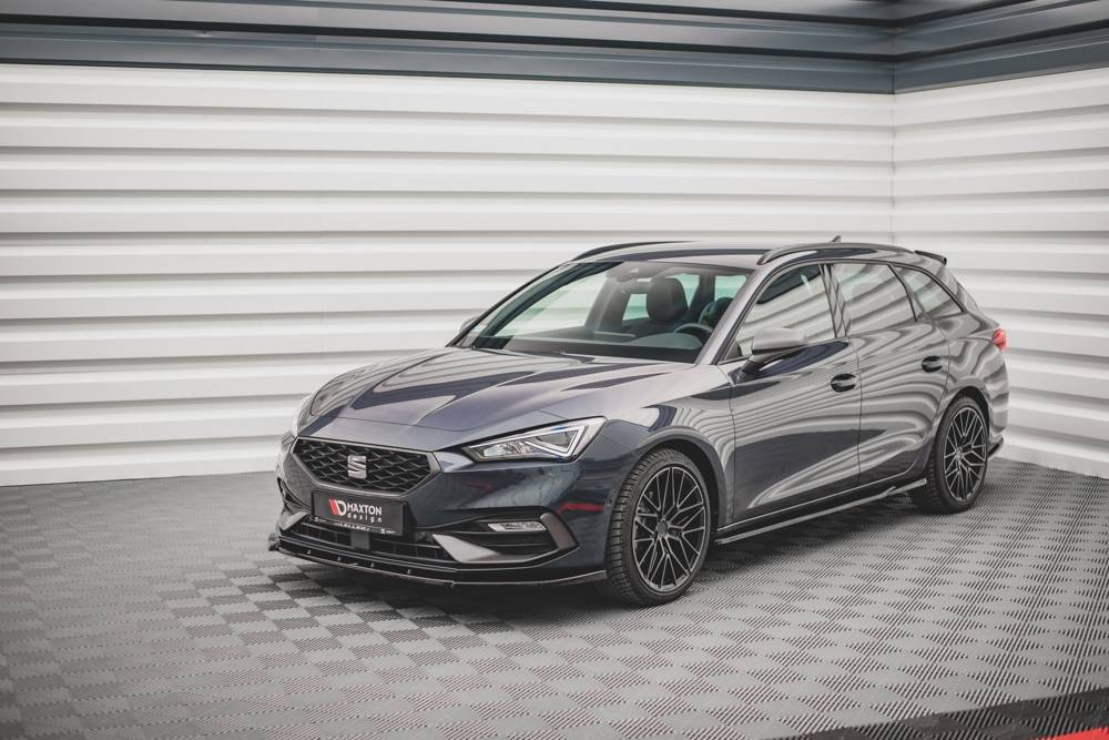 Voorspoiler V.1 Seat Leon FR MK4 Glans Zwart