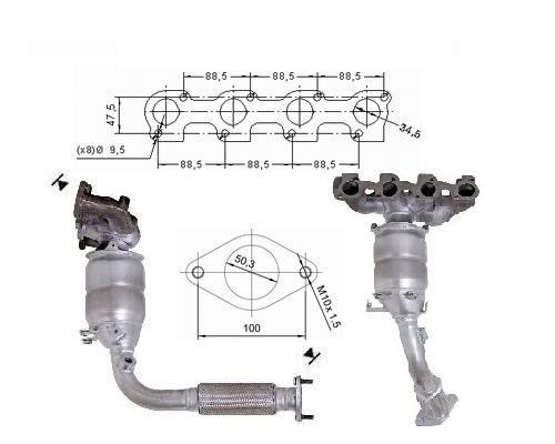 Ford STREETKA 1.6i 8V 1599 cc 70 Kw / 95 cv CDRA/B Magnaflow CAT