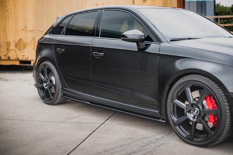 ZijSkirts Diffusers V.2 Audi RS3 8V Sportback Facelift Glanzend Zwart