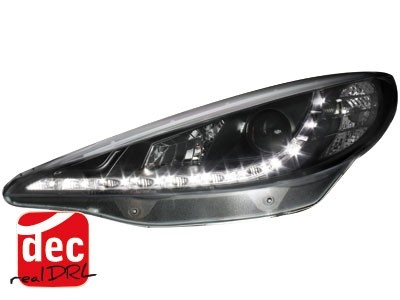Headlights Peugeot 207 06- Devil Eyes Dlite LED Black