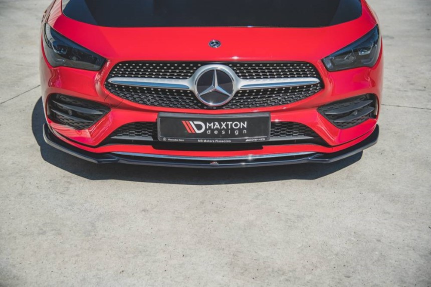 Voorspoiler Mercedes CLA AMG-Line C118 Maxton Design glans zwart