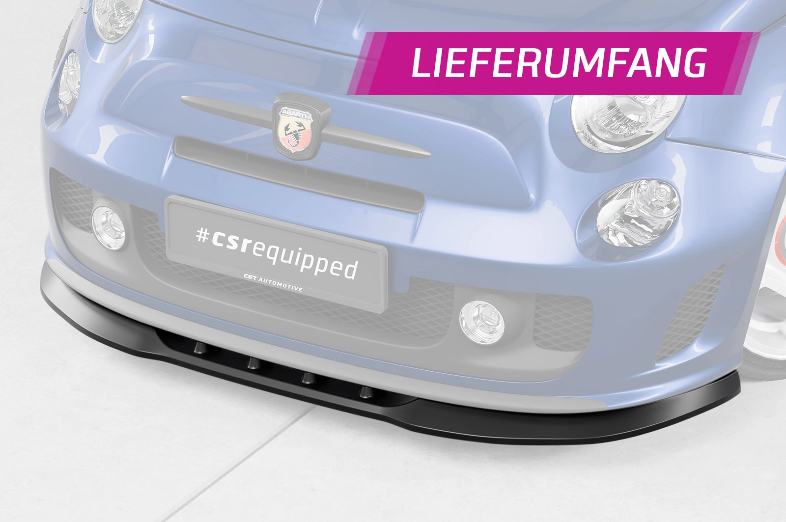 Voorspoiler Fiat 500 Abarth 595 – CSR Automotive – Glans Zwart