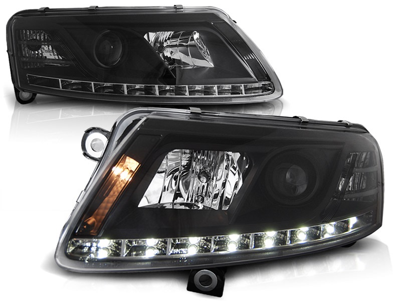 Headlights Audi A6 4F 04-07 Devil Eyes Dlite LED Black
