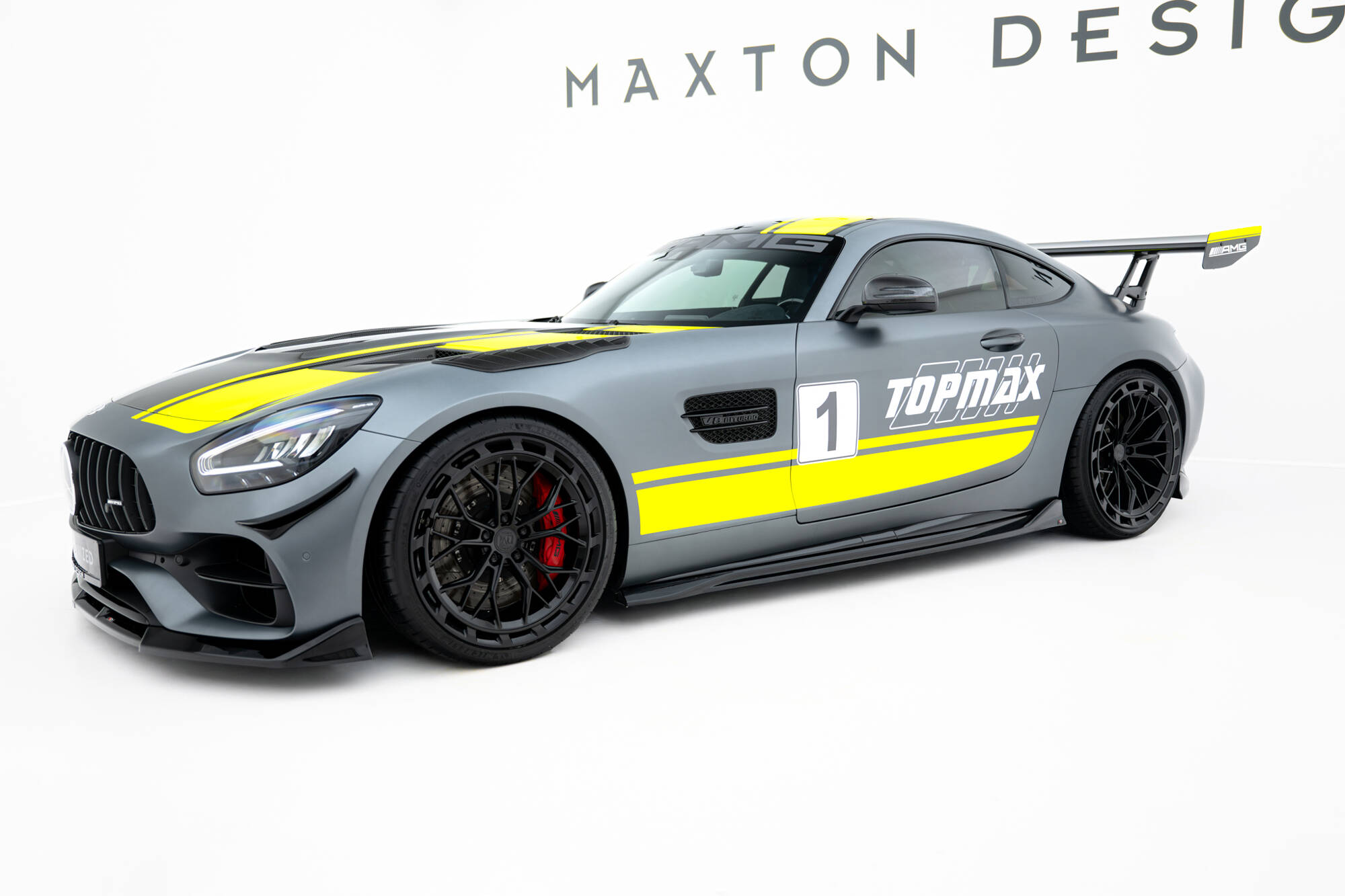 Zijskirts Mercedes-AMG GT C C190 Facelift Maxton Glanzend zwart