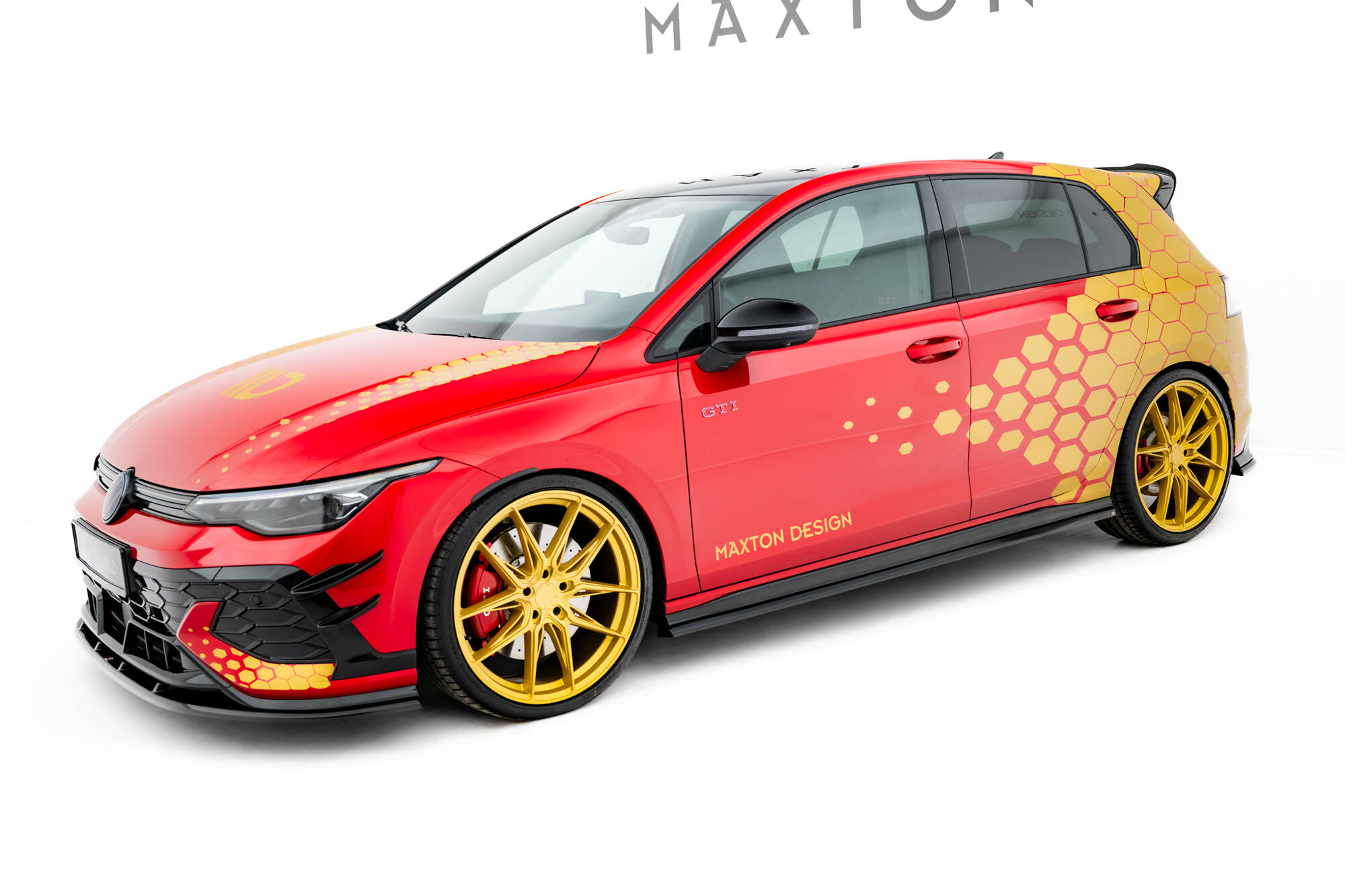 Zijskirts V.2 Volkswagen Golf GTI Clubsport MK8 Facelift Maxton Glanzend zwart