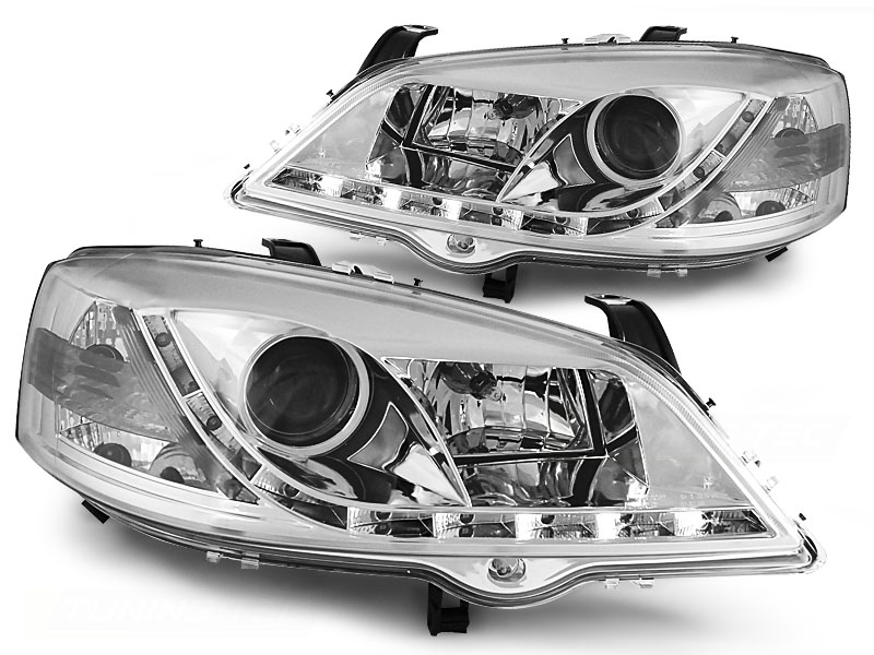 Faros Opel Astra G LED Los ojos del Diablo Dayline cromo
